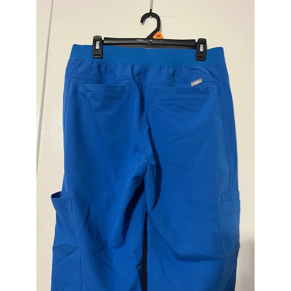 FIGS Mens Axim Cargo Scrub Pants Royal Blue Size Medium Regular FIONx Stretch